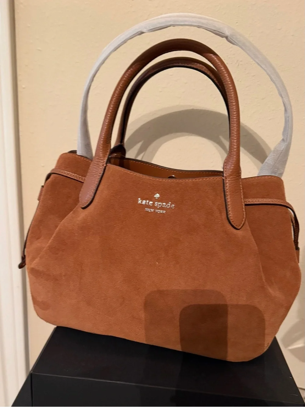 NWT Kate Spade Dumpling Suede Large Satchel Warm Gingerbread